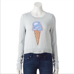 Embellished ice cream crop sweater